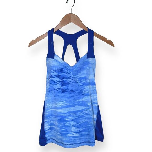 THE NORTH FACE Side Vented Racerback Tank Top Running Active Yoga Blue Medium - Picture 7 of 10